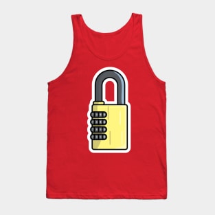 Padlock For Password Secure Sticker vector illustration. Technology and safety objects icon concept. Symbol protection and secure. Cyber security digital data protection concept sticker design Tank Top